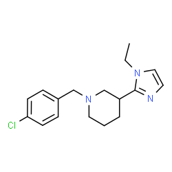 ChemSpider 2D Image | 1-(4-Chlorobenzyl)-3-(1-ethyl-1H-imidazol-2-yl)piperidine | C17H22ClN3