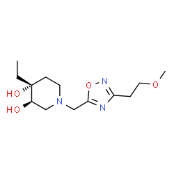 ChemSpider 2D Image | (3R,4R)-4-Ethyl-1-{[3-(2-methoxyethyl)-1,2,4-oxadiazol-5-yl]methyl}-3,4-piperidinediol | C13H23N3O4