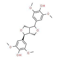 ChemSpider 2D Image | 4,4'-(1S,3aR,6aR)-Tetrahydro-1H,3H-furo[3,4-c]furan-1,4-diylbis(2,6-dimethoxyphenol) | C22H26O8