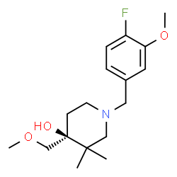 ChemSpider 2D Image | (4S)-1-(4-Fluoro-3-methoxybenzyl)-4-(methoxymethyl)-3,3-dimethyl-4-piperidinol | C17H26FNO3