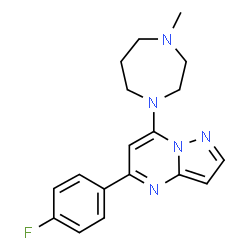ChemSpider 2D Image | 5-(4-Fluorophenyl)-7-(4-methyl-1,4-diazepan-1-yl)pyrazolo[1,5-a]pyrimidine | C18H20FN5