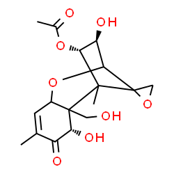 ChemSpider 2D Image | (3beta,4alpha,7alpha)-3,7,15-Trihydroxy-8-oxo-12,13-epoxytrichothec-9-en-4-yl acetate | C17H22O8