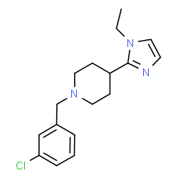 ChemSpider 2D Image | 1-(3-Chlorobenzyl)-4-(1-ethyl-1H-imidazol-2-yl)piperidine | C17H22ClN3