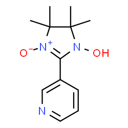 ChemSpider 2D Image | 4,4,5,5-Tetramethyl-2-(3-pyridinyl)-4,5-dihydro-1H-imidazol-1-ol 3-oxide | C12H17N3O2