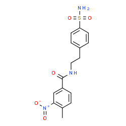 ChemSpider 2D Image | 4-Methyl-3-nitro-N-[2-(4-sulfamoylphenyl)ethyl]benzamide | C16H17N3O5S