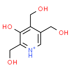 ChemSpider 2D Image | 3-Hydroxy-2,4,5-tris(hydroxymethyl)pyridinium | C8H12NO4