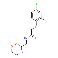 ChemSpider 2D Image | 2-(2,4-Dichlorophenoxy)-N-(1,4-dioxan-2-ylmethyl)acetamide | C13H15Cl2NO4