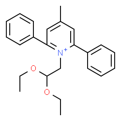 ChemSpider 2D Image | 1-(2,2-Diethoxyethyl)-4-methyl-2,6-diphenylpyridinium | C24H28NO2