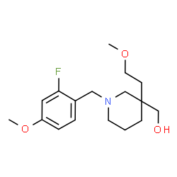 ChemSpider 2D Image | [1-(2-Fluoro-4-methoxybenzyl)-3-(2-methoxyethyl)-3-piperidinyl]methanol | C17H26FNO3