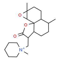 ChemSpider 2D Image | 1-[(7,9a-Dimethyl-3-oxodecahydro-1aH-oxireno[7,8]naphtho[8a,1-b]furan-4-yl)methyl]-1-methylpiperidinium | C21H34NO3