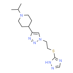 ChemSpider 2D Image | 1-Isopropyl-4-{1-[2-(1H-1,2,4-triazol-3-ylsulfanyl)ethyl]-1H-1,2,3-triazol-4-yl}piperidine | C14H23N7S