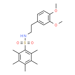 ChemSpider 2D Image | N1-(3,4-dimethoxyphenethyl)-2,3,4,5,6-pentamethylbenzene-1-sulfonamide | C21H29NO4S