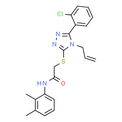 ChemSpider 2D Image | 2-{[4-Allyl-5-(2-chlorophenyl)-4H-1,2,4-triazol-3-yl]sulfanyl}-N-(2,3-dimethylphenyl)acetamide | C21H21ClN4OS