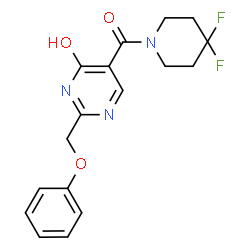ChemSpider 2D Image | (4,4-Difluoro-1-piperidinyl)[4-hydroxy-2-(phenoxymethyl)-5-pyrimidinyl]methanone | C17H17F2N3O3