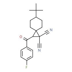 ChemSpider 2D Image | 6-tert-Butyl-2-(4-fluorobenzoyl)spiro[2.5]octane-1,1-dicarbonitrile | C21H23FN2O