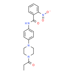 ChemSpider 2D Image | 2-Nitro-N-[4-(4-propionyl-1-piperazinyl)phenyl]benzamide | C20H22N4O4