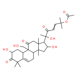 ChemSpider 2D Image | 2,16,20-Trihydroxy-9-(hydroxymethyl)-10,14-dimethyl-1,11,22-trioxo-4,9-cyclo-9,10-secocholesta-5,23-dien-25-yl acetate | C32H46O9