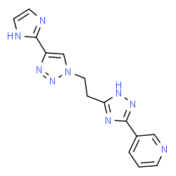 ChemSpider 2D Image | 3-(3-{2-[4-(1H-Imidazol-2-yl)-1H-1,2,3-triazol-1-yl]ethyl}-1H-1,2,4-triazol-5-yl)pyridine | C14H13N9