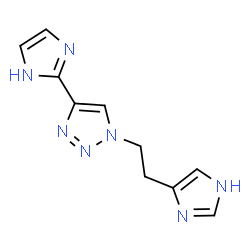 ChemSpider 2D Image | 4-(1H-Imidazol-2-yl)-1-[2-(1H-imidazol-4-yl)ethyl]-1H-1,2,3-triazole | C10H11N7