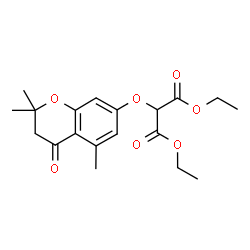 ChemSpider 2D Image | Diethyl [(2,2,5-trimethyl-4-oxo-3,4-dihydro-2H-chromen-7-yl)oxy]malonate | C19H24O7
