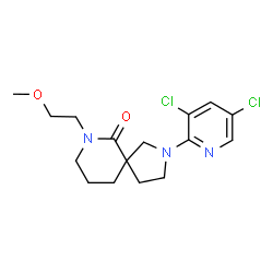 ChemSpider 2D Image | 2-(3,5-Dichloro-2-pyridinyl)-7-(2-methoxyethyl)-2,7-diazaspiro[4.5]decan-6-one | C16H21Cl2N3O2