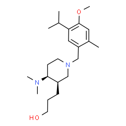 ChemSpider 2D Image | 3-[(3R,4S)-4-(Dimethylamino)-1-(5-isopropyl-4-methoxy-2-methylbenzyl)-3-piperidinyl]-1-propanol | C22H38N2O2