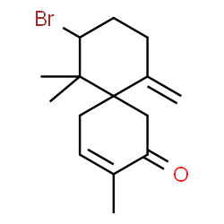 ChemSpider 2D Image | 8-Bromo-3,7,7-trimethyl-11-methylenespiro[5.5]undec-3-en-2-one | C15H21BrO