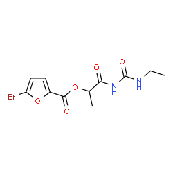 ChemSpider 2D Image | 1-[(Ethylcarbamoyl)amino]-1-oxo-2-propanyl 5-bromo-2-furoate | C11H13BrN2O5