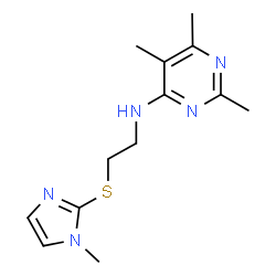 ChemSpider 2D Image | 2,5,6-Trimethyl-N-{2-[(1-methyl-1H-imidazol-2-yl)sulfanyl]ethyl}-4-pyrimidinamine | C13H19N5S