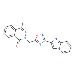 ChemSpider 2D Image | 2-{[3-(Imidazo[1,2-a]pyridin-2-yl)-1,2,4-oxadiazol-5-yl]methyl}-4-methyl-1(2H)-phthalazinone | C19H14N6O2