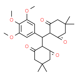 ChemSpider 2D Image | 2,2'-[(3,4,5-Trimethoxyphenyl)methylene]bis(5,5-dimethyl-1,3-cyclohexanedione) | C26H34O7