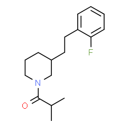 ChemSpider 2D Image | 1-{3-[2-(2-Fluorophenyl)ethyl]-1-piperidinyl}-2-methyl-1-propanone | C17H24FNO