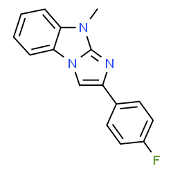 ChemSpider 2D Image | 2-(4-Fluorophenyl)-9-methyl-9H-imidazo[1,2-a]benzimidazole | C16H12FN3