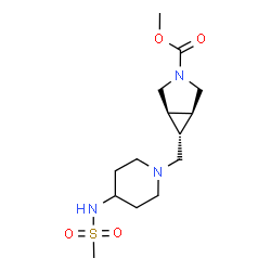 ChemSpider 2D Image | Methyl (1R,5S,6r)-6-({4-[(methylsulfonyl)amino]-1-piperidinyl}methyl)-3-azabicyclo[3.1.0]hexane-3-carboxylate | C14H25N3O4S