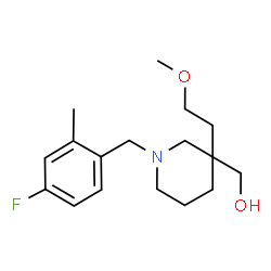 ChemSpider 2D Image | [1-(4-Fluoro-2-methylbenzyl)-3-(2-methoxyethyl)-3-piperidinyl]methanol | C17H26FNO2