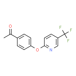ChemSpider 2D Image | 1-(4-{[5-(Trifluoromethyl)-2-pyridinyl]oxy}phenyl)ethanone | C14H10F3NO2