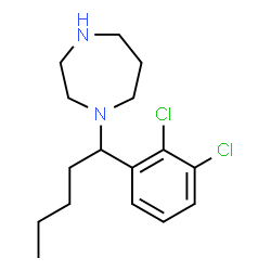 ChemSpider 2D Image | 1-[1-(2,3-Dichlorophenyl)pentyl]-1,4-diazepane | C16H24Cl2N2