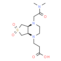ChemSpider 2D Image | 3-[(4aS,7aR)-4-[2-(Dimethylamino)-2-oxoethyl]-6,6-dioxidohexahydrothieno[3,4-b]pyrazin-1(2H)-yl]propanoic acid | C13H23N3O5S