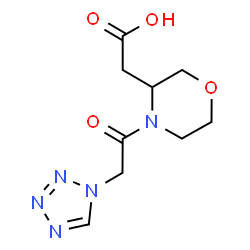 ChemSpider 2D Image | [4-(1H-Tetrazol-1-ylacetyl)-3-morpholinyl]acetic acid | C9H13N5O4