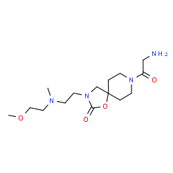 ChemSpider 2D Image | 8-(Aminoacetyl)-3-{2-[(2-methoxyethyl)(methyl)amino]ethyl}-1-oxa-3,8-diazaspiro[4.5]decan-2-one | C15H28N4O4