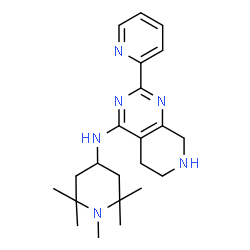 ChemSpider 2D Image | N-(1,2,2,6,6-Pentamethyl-4-piperidinyl)-2-(2-pyridinyl)-5,6,7,8-tetrahydropyrido[3,4-d]pyrimidin-4-amine | C22H32N6