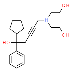 ChemSpider 2D Image | 5-[Bis(2-hydroxyethyl)amino]-1-cyclopentyl-1-phenyl-3-pentyn-1-ol | C20H29NO3