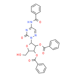 ChemSpider 2D Image | 5-(Benzoylamino)-2-(2,3-di-O-benzoylpentofuranosyl)-1,2,4-triazin-3(2H)-one | C29H24N4O8