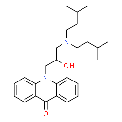 ChemSpider 2D Image | 10-{3-[Bis(3-methylbutyl)amino]-2-hydroxypropyl}-9(10H)-acridinone | C26H36N2O2