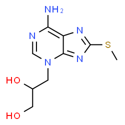 ChemSpider 2D Image | 3-[6-Amino-8-(methylsulfanyl)-3H-purin-3-yl]-1,2-propanediol | C9H13N5O2S