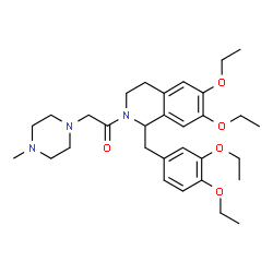 ChemSpider 2D Image | 1-[1-(3,4-Diethoxybenzyl)-6,7-diethoxy-3,4-dihydro-2(1H)-isoquinolinyl]-2-(4-methyl-1-piperazinyl)ethanone | C31H45N3O5