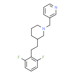 ChemSpider 2D Image | 3-({3-[2-(2,6-Difluorophenyl)ethyl]-1-piperidinyl}methyl)pyridine | C19H22F2N2