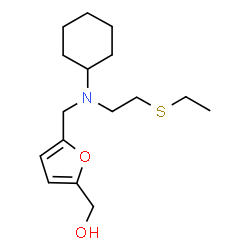 ChemSpider 2D Image | [5-({Cyclohexyl[2-(ethylsulfanyl)ethyl]amino}methyl)-2-furyl]methanol | C16H27NO2S