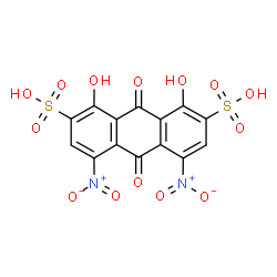 ChemSpider 2D Image | 1,8-dihydroxy-4,5-dinitro-9,10-dioxoanthracene-2,7-disulfonic acid | C14H6N2O14S2