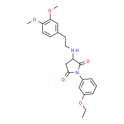 ChemSpider 2D Image | 3-{[2-(3,4-Dimethoxyphenyl)ethyl]amino}-1-(3-ethoxyphenyl)-2,5-pyrrolidinedione | C22H26N2O5
